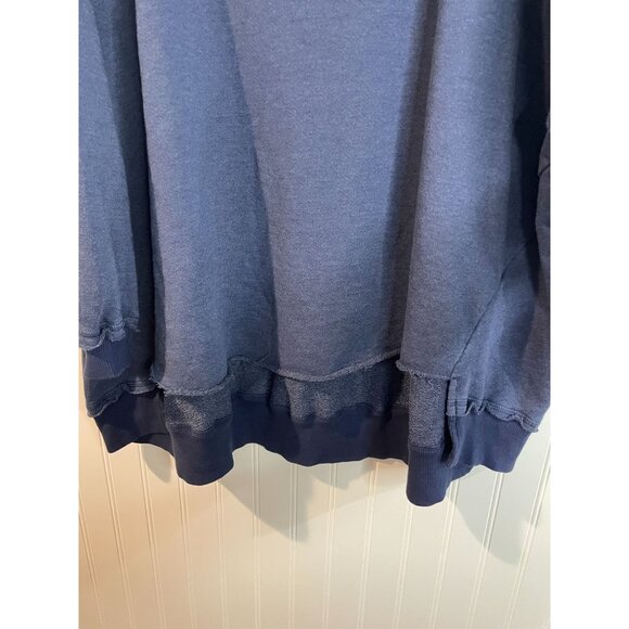Free People Movement Blue Oversized Distressed Sweatshirt S Cotton/Polyester - Picture 6 of 16